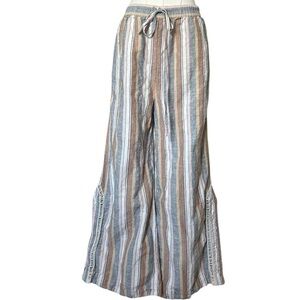 303 Free People Extra Wide Leg Striped Pull-On Pants – Size Medium